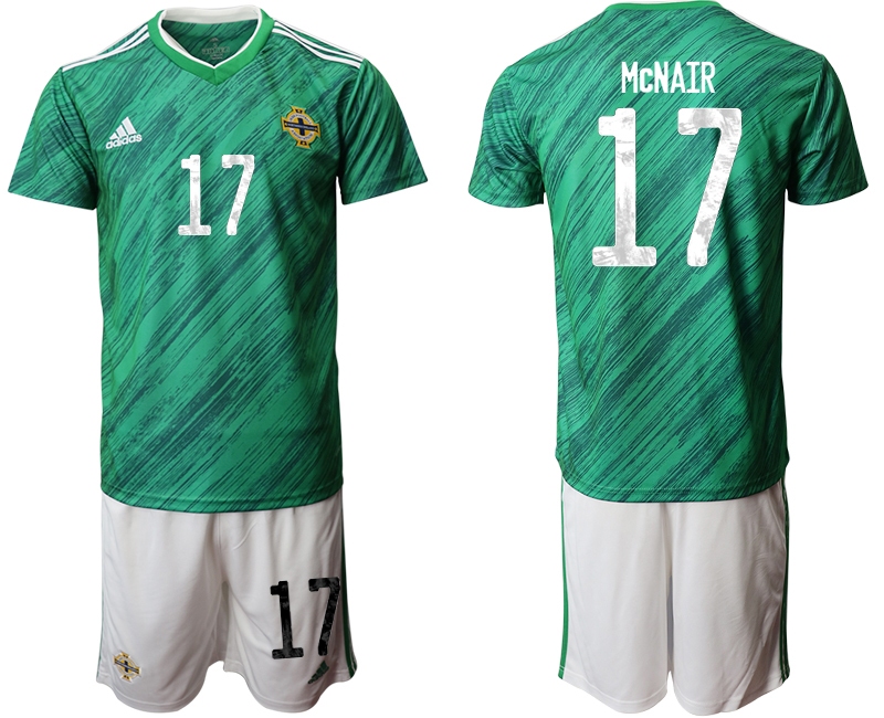 Men 2021 European Cup Northern Ireland green home #17 Soccer Jersey->northern ireland jersey->Soccer Country Jersey